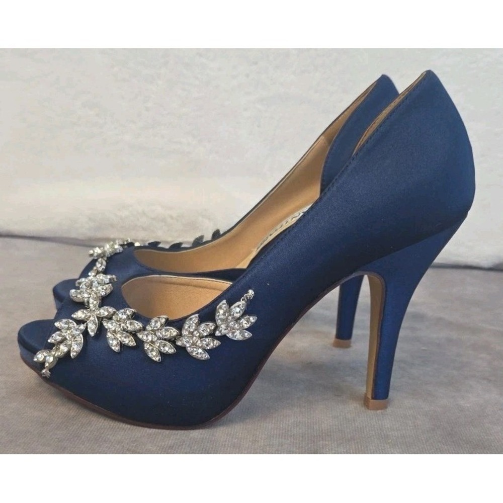 Elegant Park Dress Pumps Women's SZ 6M Royal Blu Satin New